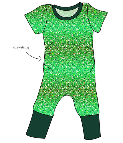 Celiac Glitter Grow With Me Pants And Shorts Romper