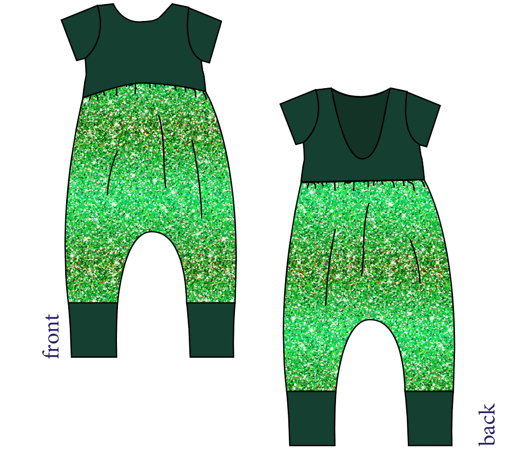 Celiac Glitter Low Back Romper and Bubble Romper