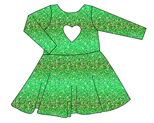 Celiac Glitter Molly Heart Back Twirly Dress