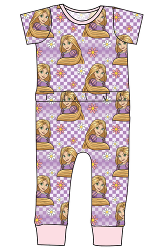 Tower Princess Check Bennett Pants and Shorts Length T-Shirt Romper