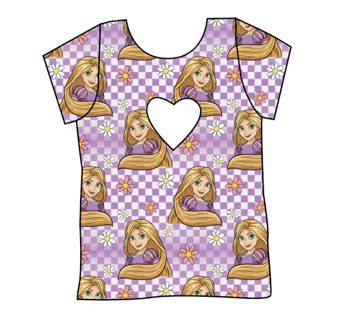Tower Princess Check Cambria Heart Back Tee