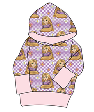 Load image into Gallery viewer, Tower Princess Check Grow With Me Hoodie (or Crewneck)