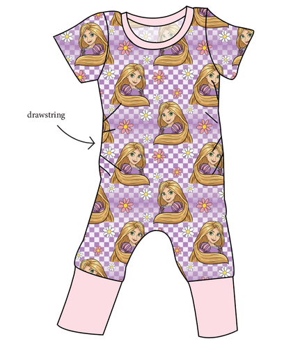 Tower Princess Check Grow With Me Pants And Shorts Romper