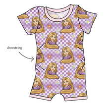 Load image into Gallery viewer, Tower Princess Check Grow With Me Pants And Shorts Romper