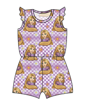 Load image into Gallery viewer, Tower Princess Check Ivy Summer Romper