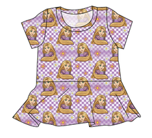 Load image into Gallery viewer, Tower Princess Check Ladies&#39; Peplum Top