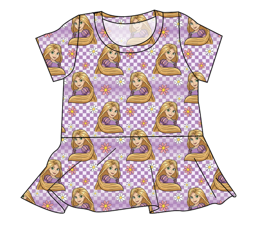 Tower Princess Check Ladies' Peplum Top