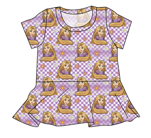 Tower Princess Check Ladies' Peplum Top