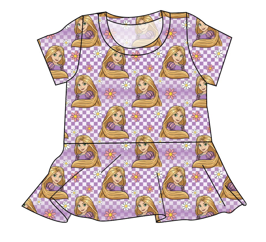 Tower Princess Check Ladies' Peplum Top