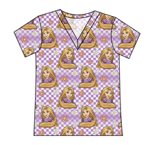 Load image into Gallery viewer, Tower Princess Check Ladies&#39; Slouchy V-Neck Tee