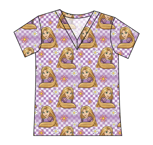 Tower Princess Check Ladies' Slouchy V-Neck Tee