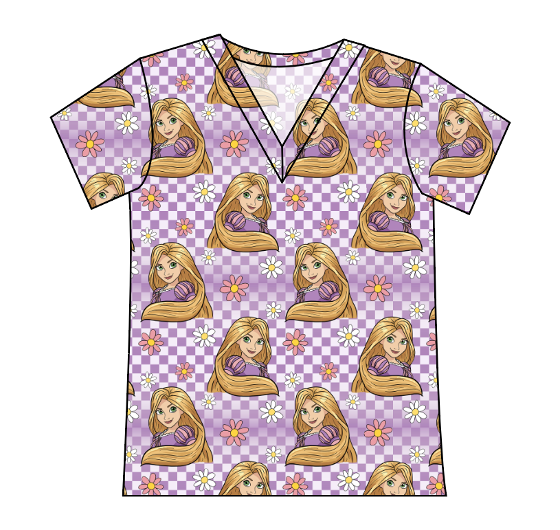 Tower Princess Check Ladies' Slouchy V-Neck Tee