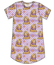 Load image into Gallery viewer, Tower Princess Check Ladies&#39; T-Shirt Dress