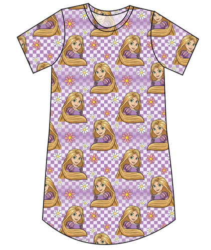 Tower Princess Check Ladies' T-Shirt Dress