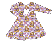 Load image into Gallery viewer, Tower Princess Check Molly Heart Back Twirly Dress