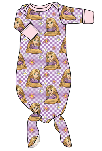 Tower Princess Check Newborn Knotted Gown