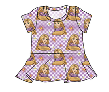 Load image into Gallery viewer, Tower Princess Check Peplum Top