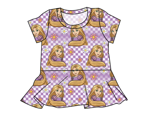 Tower Princess Check Peplum Top