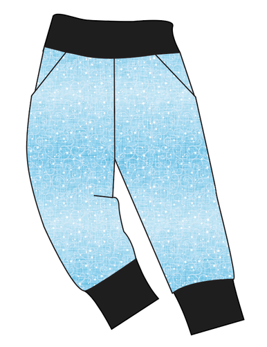 Soft Blue Swirls Basic Joggers And Jogger Shorts