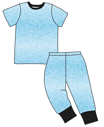 Soft Blue Swirls Basic Loungewear Set