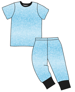 Soft Blue Swirls Basic Loungewear Set