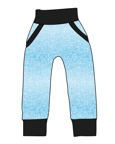 Soft Blue Swirls Beanpole Pants And Shorts