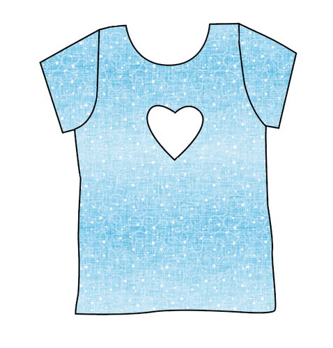 Soft Blue Swirls Cambria Heart Back Tee