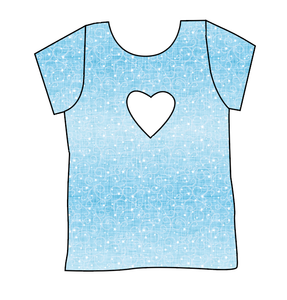 Soft Blue Swirls Cambria Heart Back Tee