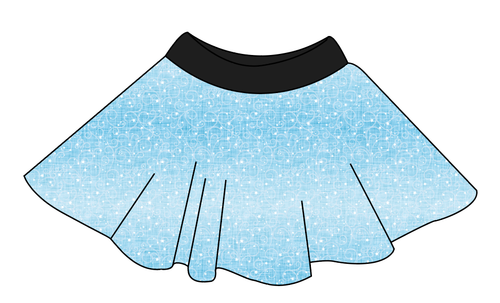 Soft Blue Swirls Circle Skirt