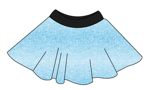 Soft Blue Swirls Circle Skirt