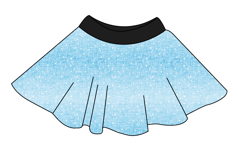 Soft Blue Swirls Circle Skirt
