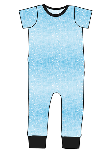 Soft Blue Swirls Emmett Pants And Shorts T-Shirt Romper