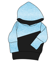 Load image into Gallery viewer, Soft Blue Swirls Grow With Me Hoodie (or Crewneck)