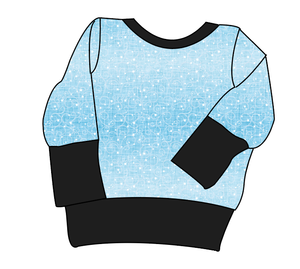 Soft Blue Swirls Grow With Me Hoodie (or Crewneck)