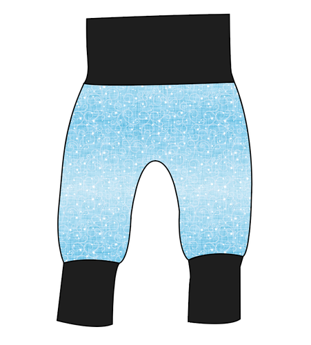 Soft Blue Swirls Grow With Me Pants And Shorts