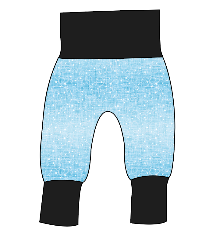 Soft Blue Swirls Grow With Me Pants And Shorts