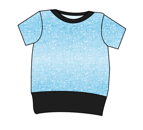 Soft Blue Swirls Grow With Me Tee