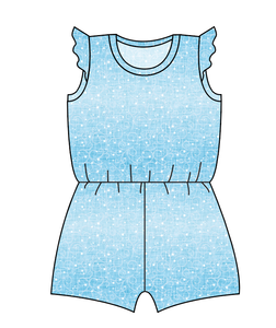 Soft Blue Swirls Ivy Summer Romper