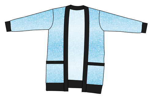 Soft Blue Swirls Ladies' Grandpa Cardigan