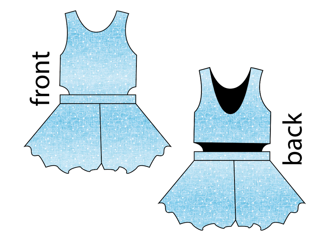 Soft Blue Swirls Kids Playsuit
