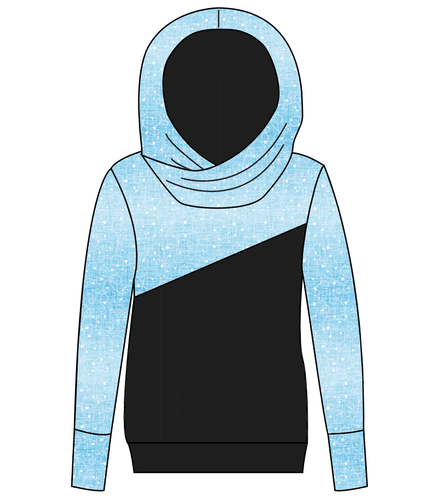 Soft Blue Swirls Ladies Hoodie