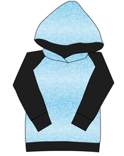Load image into Gallery viewer, Soft Blue Swirls Ladies Hoodie