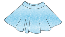 Load image into Gallery viewer, Soft Blue Swirls Ladies&#39; Circle Skirt