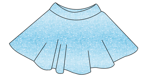 Soft Blue Swirls Ladies' Circle Skirt