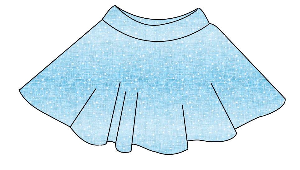 Soft Blue Swirls Ladies' Circle Skirt