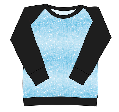 Soft Blue Swirls Ladies' Classic Crewneck