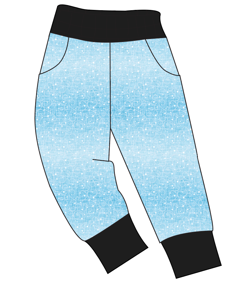 Soft Blue Swirls Ladies' Joggers and Jogger Shorts