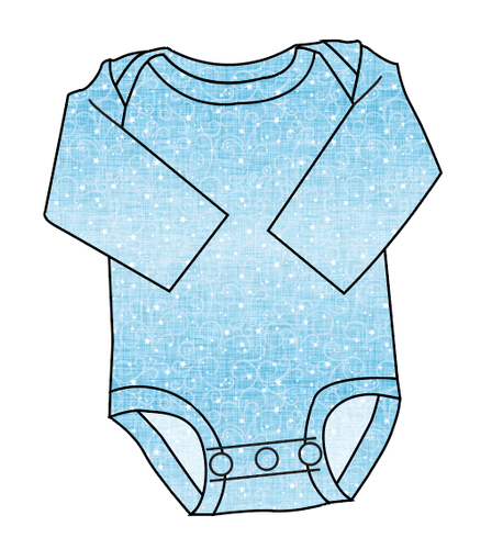 Soft Blue Swirls Lap Neck Bodysuit