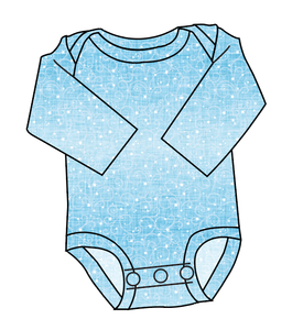 Soft Blue Swirls Lap Neck Bodysuit
