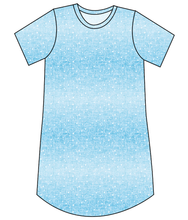 Load image into Gallery viewer, Soft Blue Swirls Ladies&#39; T-Shirt Dress